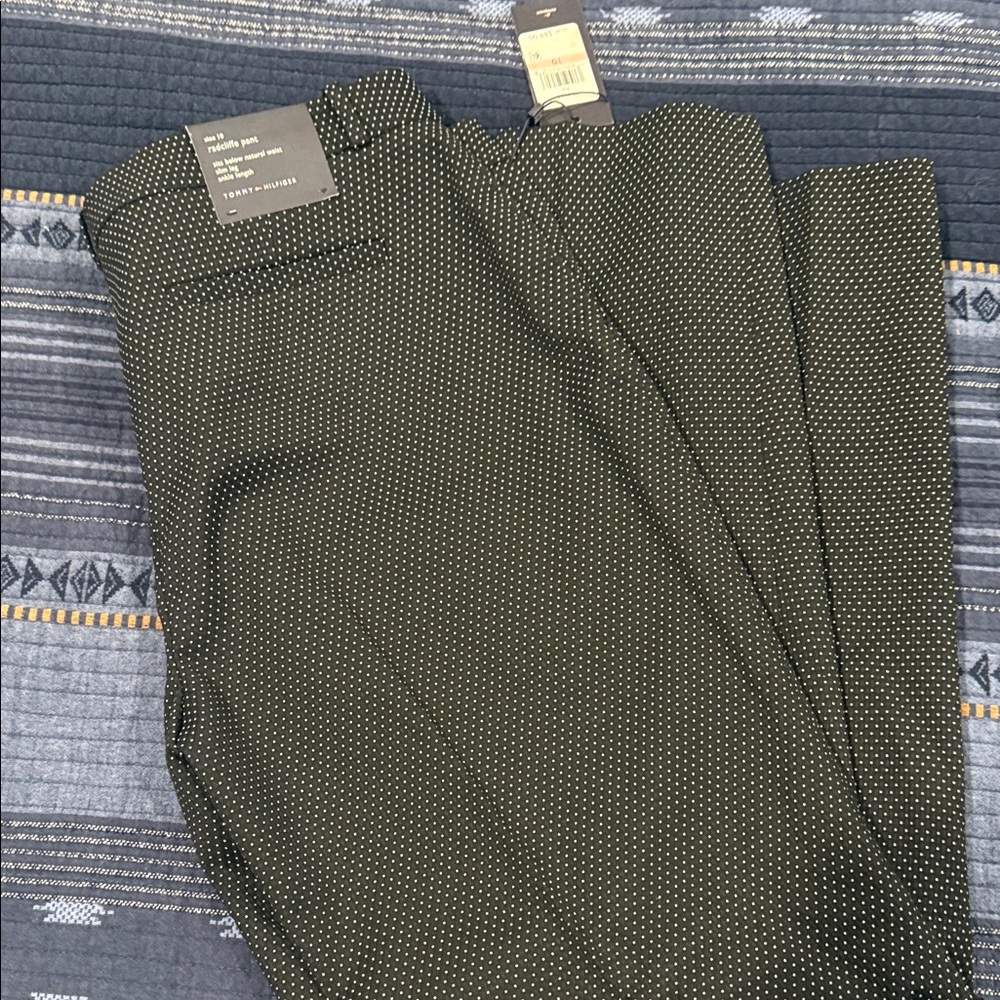 Tommy Hilfiger Black Pants with White Dots